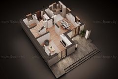 Мансардный дом с 3мя спальнями