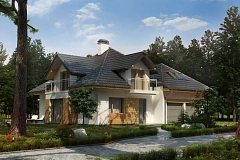 Версия проекта Z270 с альтернативной планировкой мансардного этажа.