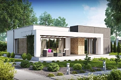 Небольшой дом в стиле хай-тек — элегантный, практичный и экономичный.