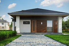 Проект уютного одноэтажного дома с 3 спальнями