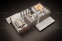 Баня с террасой и купелью. 