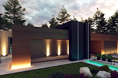 Современный одноэтажный дом, увеличенная версия проекта Zx158