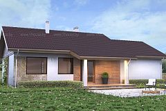 Одноэтажный дом с просторным гаражом.