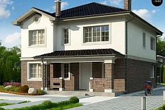 Вариант Zz2 L BG двухэтажного дома в классическом стиле с плитами перекрытия