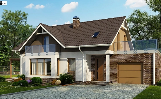 Подвариант Z128 с гаражом справа на один автомобиль