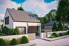 Современный дом с мансардой