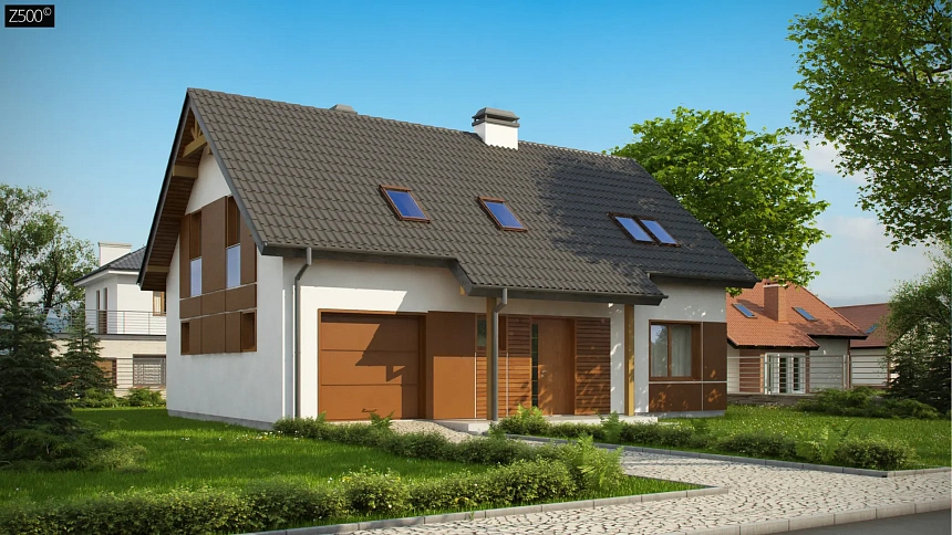 Версия проекта Z178 с дополнительной комнатой на первом этаже.