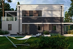 Вариант двухэтажного проекта дома Zx63B+ с плоской кровлей