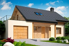 Версия проекта Z210 c гаражом, с альтернативной планировкой.