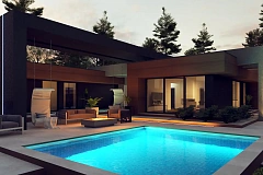 Современный одноэтажный дом, увеличенная версия проекта Zx158