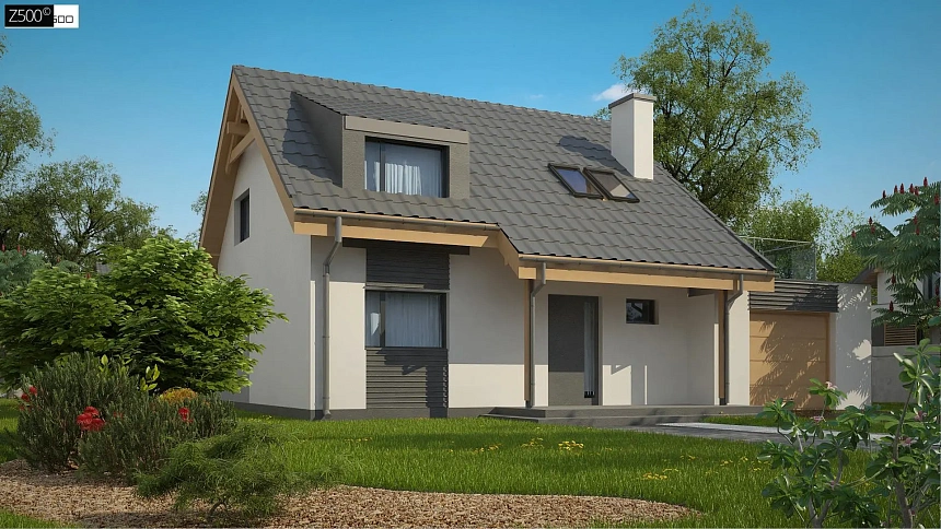 Вариант мансардного проекта Z146 c&nbsp;&nbsp;гаражом с правой стороны