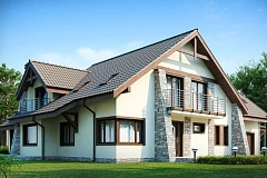 Просторный элегантный особняк с гаражом для двух автомобилей.