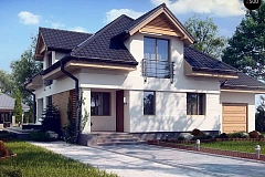 Вариант мансардного дома Z284 с плитами перекрытия