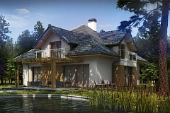 Версия проекта Z270 с альтернативной планировкой мансардного этажа.