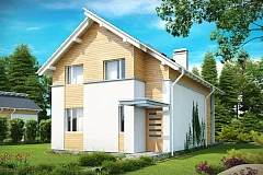 Энергоэффективный и удобный дом с современными элементами отделки фасадов. Подходит для узкого участка.