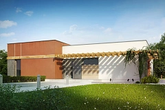 Одноэтажный дом в стиле хай-тек с четырьмя спальнями.