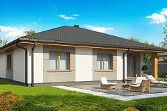 Одноэтажный коттедж с четырьмя спальнями