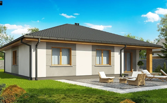 Вариант одноэтажного коттеджа Z67A с электрическим котлом