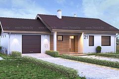 Одноэтажный дом с просторным гаражом.