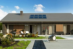 Вариант одноэтажного дома Z387k с&nbsp;&nbsp;облицовкой кирпичом и измененной планировкой