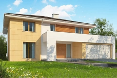 Проект комфортабельного двухэтажного коттеджа современного дизайна