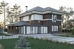 Двухэтажный современный дом с 4-мя спальнями и гаражом на 1 авто.