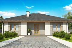 Одноэтажный коттедж с четырьмя спальнями