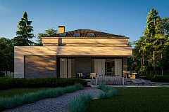 Современная версия двухэтажного дома с гаражом и кабинетом на первом этаже