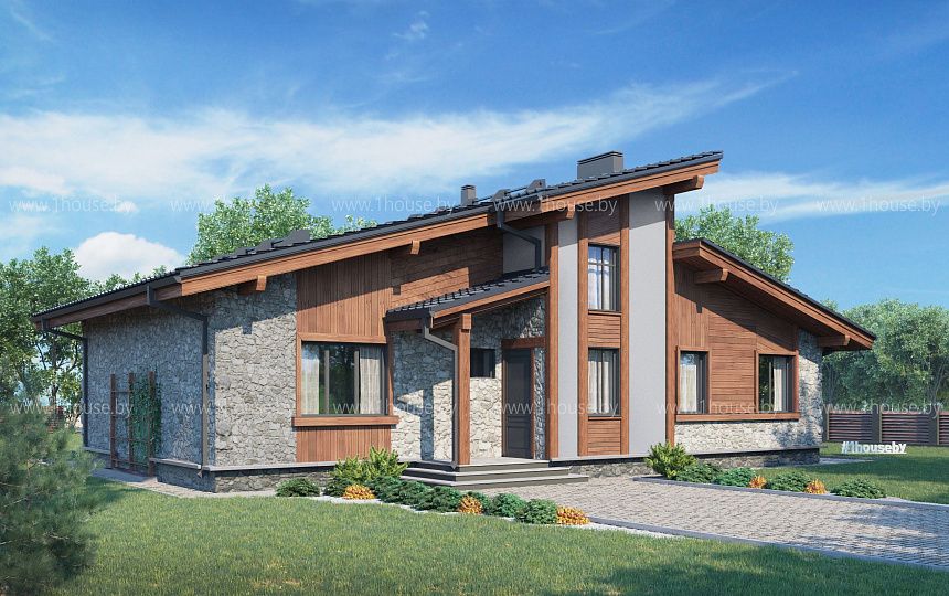 Одноэтажный дом со свободной планировкой на холодном чердаке.