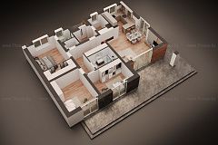 Одноэтажный дом с мастер-спальней.