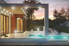 Комфортный современный дом со светлым и уютным интерьером.