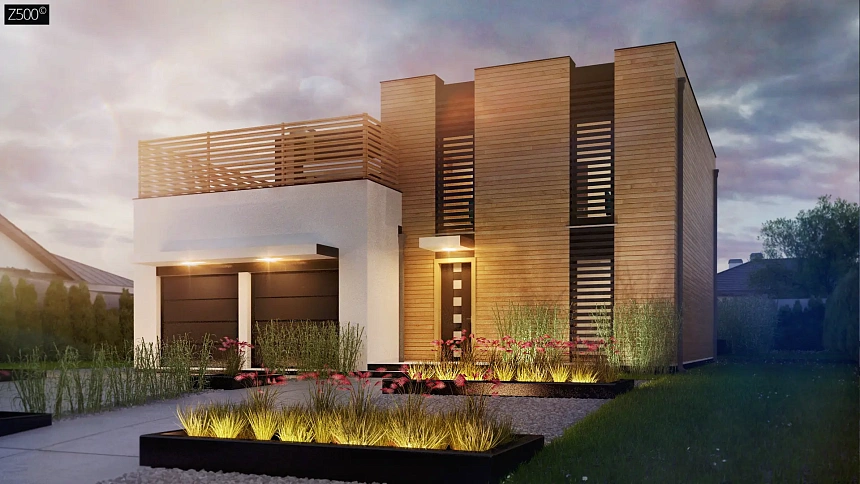 Стильный двухсемейный дом современного дизайна