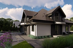 Версия проекта Z18 со встроенным гаражом с левой стороны дома