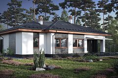 Одноэтажный дом с гаражом и 3мя спальнями.