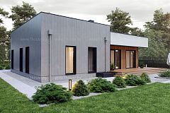 Современный одноэтажный дом с 3мя спальнями.