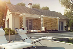 Простой и элегантный одноэтажный дом.