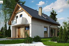 Проект мансардного дома с 4 спальнями и кабинетом.