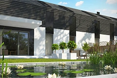 Проект коттеджа на две семьи с возможностью последовательной застройки