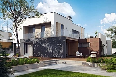 Вариант двухэтажного проекта Zx64 с плоской кровлей