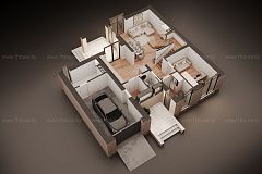 Двухэтажный дом с гаражом. 