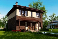 Двухэтажный дом традиционного дизайна