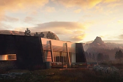 Современный одноэтажный дом в стиле минимализм