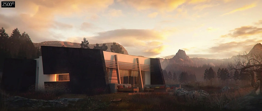 Современный одноэтажный дом в стиле минимализм