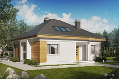 Удобный функциональный дом с двумя дополнительными комнатами на первом этаже.