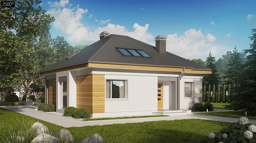 Удобный функциональный дом с двумя дополнительными комнатами на первом этаже.