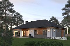 Одноэтажный проект дома с гаражом. 