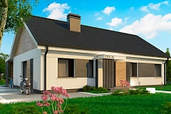 Проект одноэтажного дома Z376_35  адаптированный для сейсмозоны