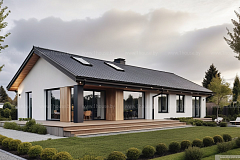 Уютный и стильный одноэтажный дом с вторым светом – 4 спальни в современном дизайне