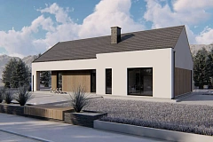 Современный проект с двускатной крышей