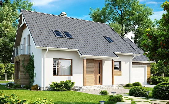 Проект функционального и удобного дома с комнатой над гаражом.